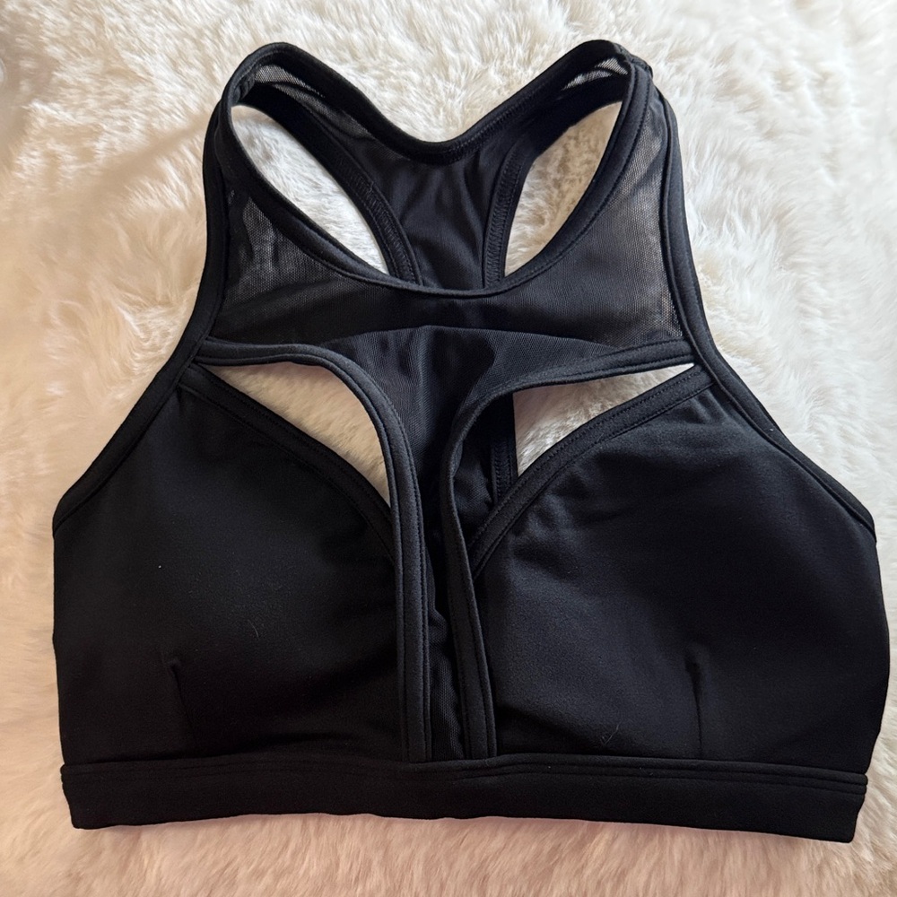 Bombshell- MP Power Sports Bra: High-Neck Mesh Insert